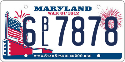 MD license plate 6BL7878