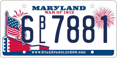 MD license plate 6BL7881