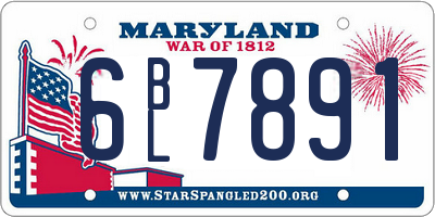 MD license plate 6BL7891