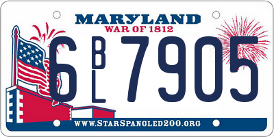 MD license plate 6BL7905