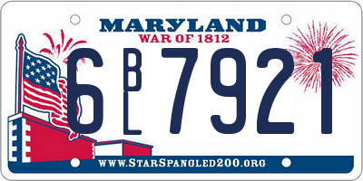 MD license plate 6BL7921