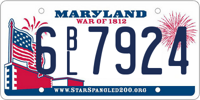 MD license plate 6BL7924