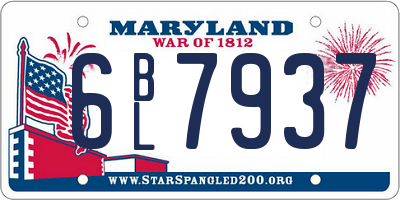 MD license plate 6BL7937