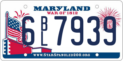 MD license plate 6BL7939