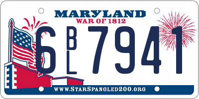 MD license plate 6BL7941
