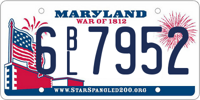 MD license plate 6BL7952
