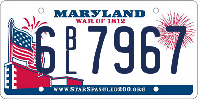 MD license plate 6BL7967