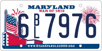 MD license plate 6BL7976