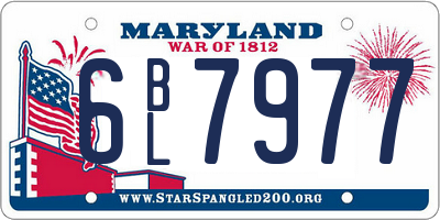 MD license plate 6BL7977