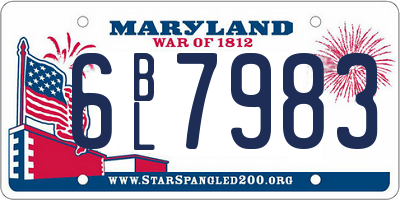 MD license plate 6BL7983