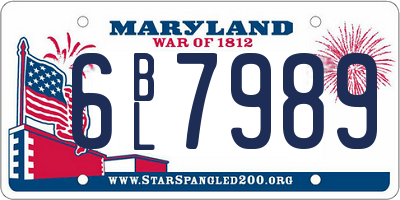 MD license plate 6BL7989