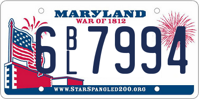 MD license plate 6BL7994