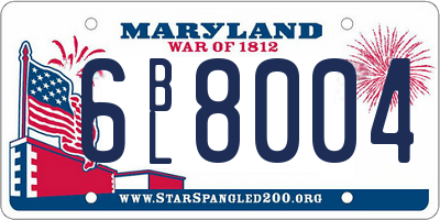 MD license plate 6BL8004