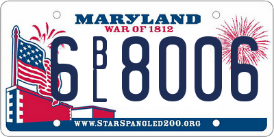 MD license plate 6BL8006