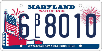 MD license plate 6BL8010