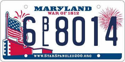 MD license plate 6BL8014