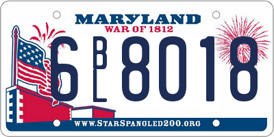 MD license plate 6BL8018