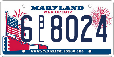 MD license plate 6BL8024