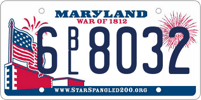 MD license plate 6BL8032