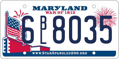 MD license plate 6BL8035