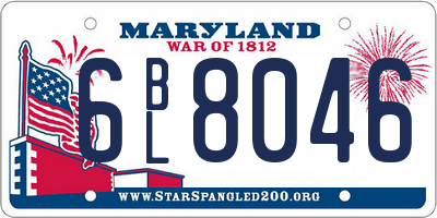 MD license plate 6BL8046