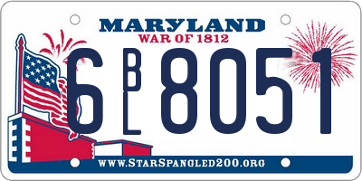 MD license plate 6BL8051