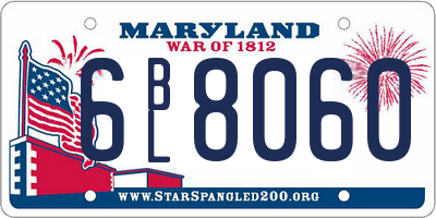 MD license plate 6BL8060