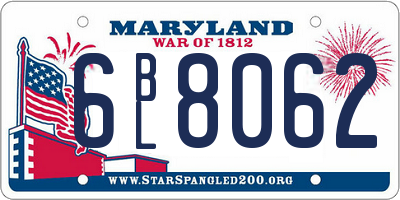 MD license plate 6BL8062