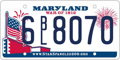 MD license plate 6BL8070