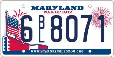 MD license plate 6BL8071