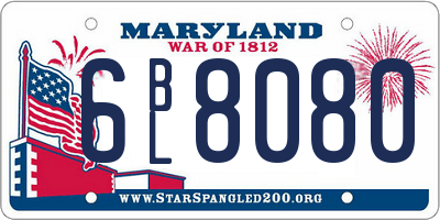MD license plate 6BL8080