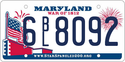MD license plate 6BL8092