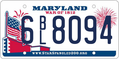 MD license plate 6BL8094