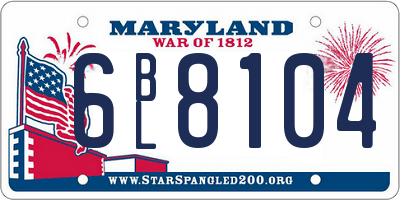 MD license plate 6BL8104