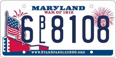 MD license plate 6BL8108