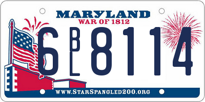 MD license plate 6BL8114