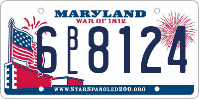 MD license plate 6BL8124