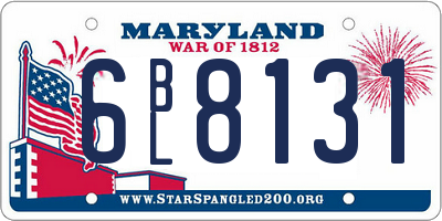 MD license plate 6BL8131