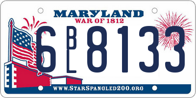 MD license plate 6BL8133