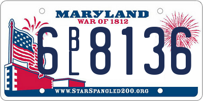 MD license plate 6BL8136