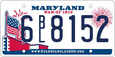 MD license plate 6BL8152