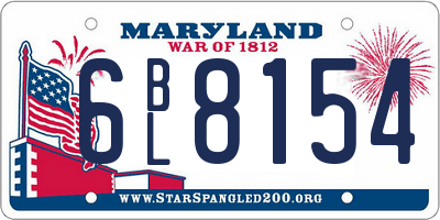 MD license plate 6BL8154
