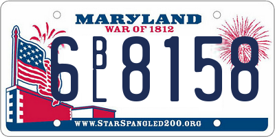 MD license plate 6BL8158