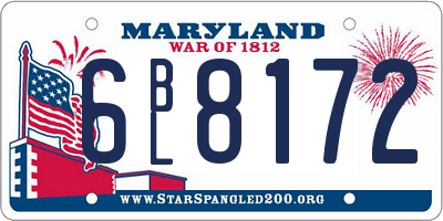 MD license plate 6BL8172