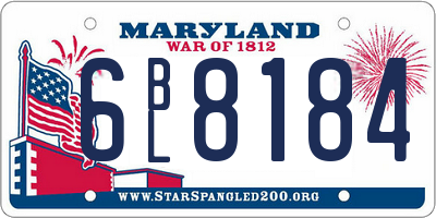 MD license plate 6BL8184