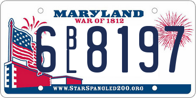 MD license plate 6BL8197