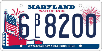 MD license plate 6BL8200