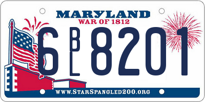 MD license plate 6BL8201