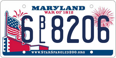 MD license plate 6BL8206