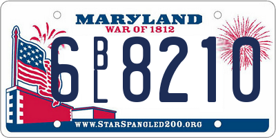 MD license plate 6BL8210